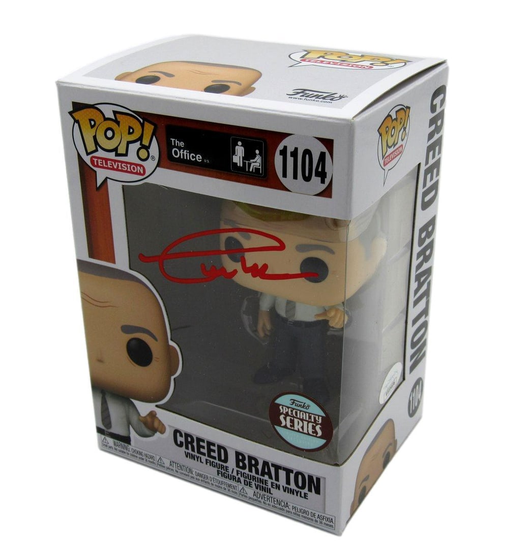 Creed Bratton Autographed Funko Pop! #1104 The Office JSA Certified: Creed Bratton Autographed Funko Pop! #1104 The Office JSA Certified This is an original Creed Bratton autographed Funko Pop! #1104 figurine from the beloved television series "The Office." The figurin