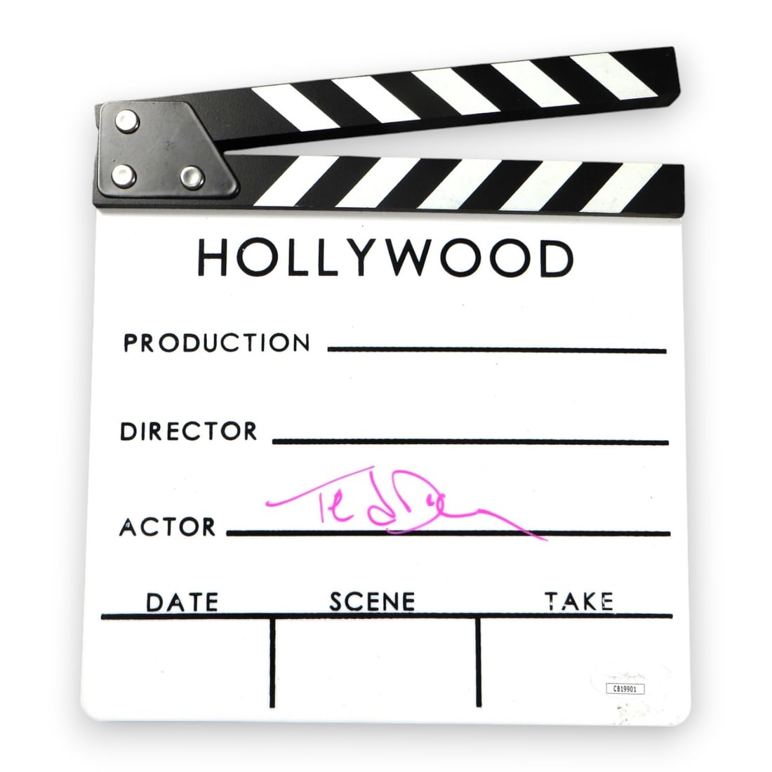 Ted Danson Signed Movie Clapper Autographed Cheers Becker CSI JSA: Ted Danson Signed Movie Clapper Autographed Cheers Becker CSI JSA Celebrate the iconic career of Ted Danson with this authentic autographed movie clapper. This piece features a clear signature from th