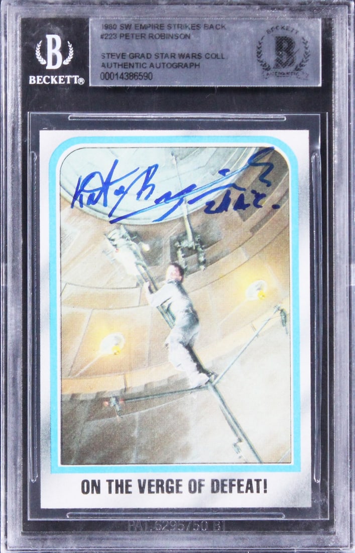 1980 Star Wars Empire Strikes Back #223 Card Signed by Peter Robinson BAS Authenticated: 1980 Star Wars Empire Strikes Back #223 Card Signed by Peter Robinson BAS Authenticated This is a signed 1980 Star Wars Empire Strikes Back #223 trading card, personally autographed by Peter Robinson.