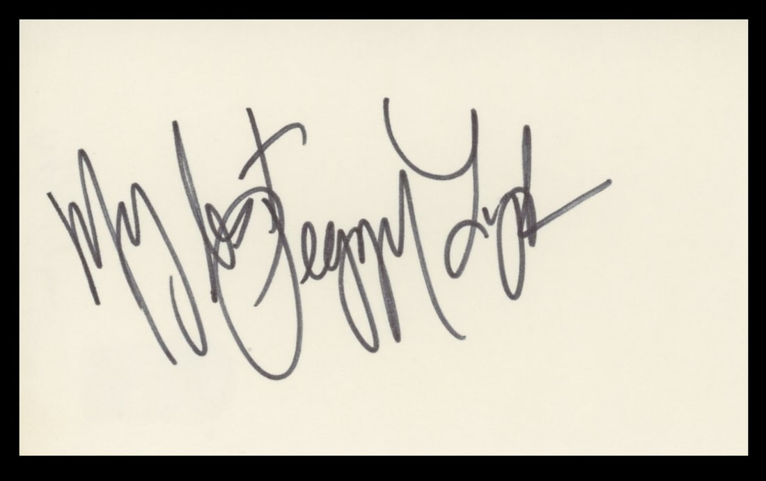 Peggy Lipton Signed 3x5 Index Card With My Best Inscription BAS Authenticated (1 of 2)