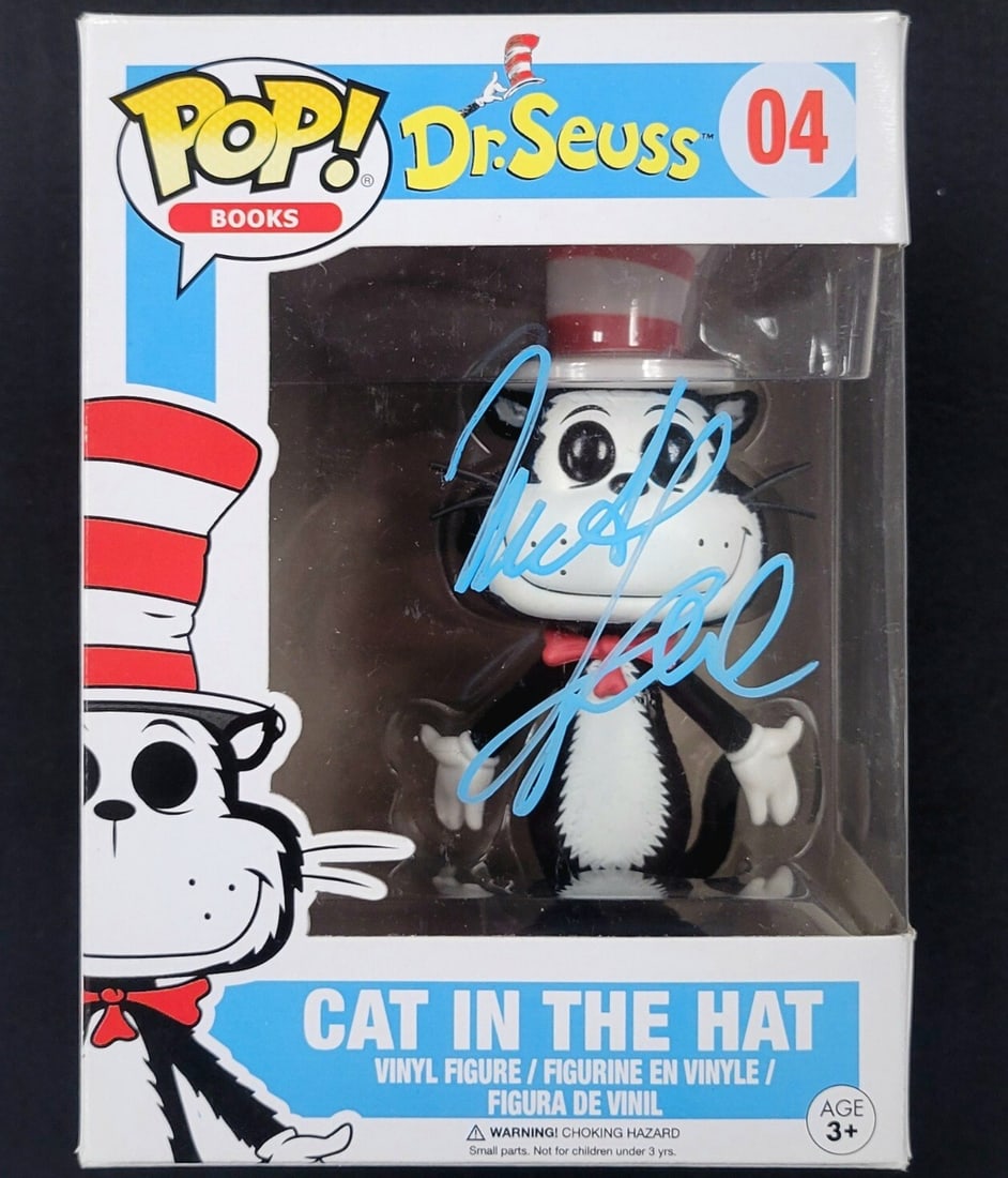 Funko Pop Cat in the Hat figure autographed by Martin Short Beckett authenticated: Funko Pop Cat in the Hat figure autographed by Martin Short Beckett authenticated This original Funko Pop! figure from Dr. Seuss's Cat in the Hat has been personally signed by Martin Short. The autogr