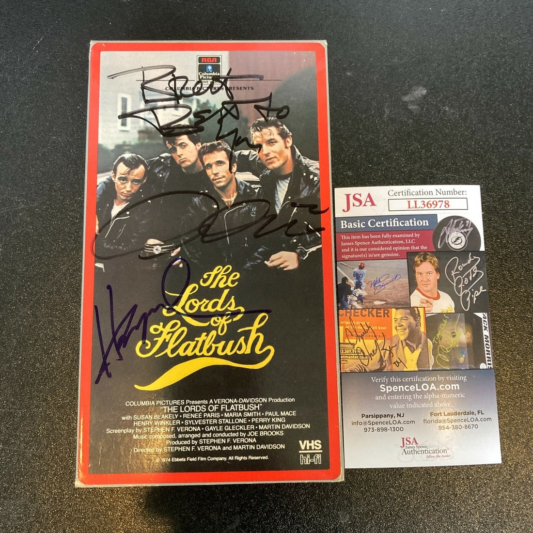 Henry Winkler Armand Assante Signed The Lords Of Flatbush VHS JSA COA (1 of 6)
