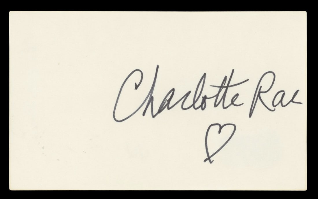Charlotte Rae Signed 3x5 Index Card The Facts of Life Beckett Authenticated (1 of 5)