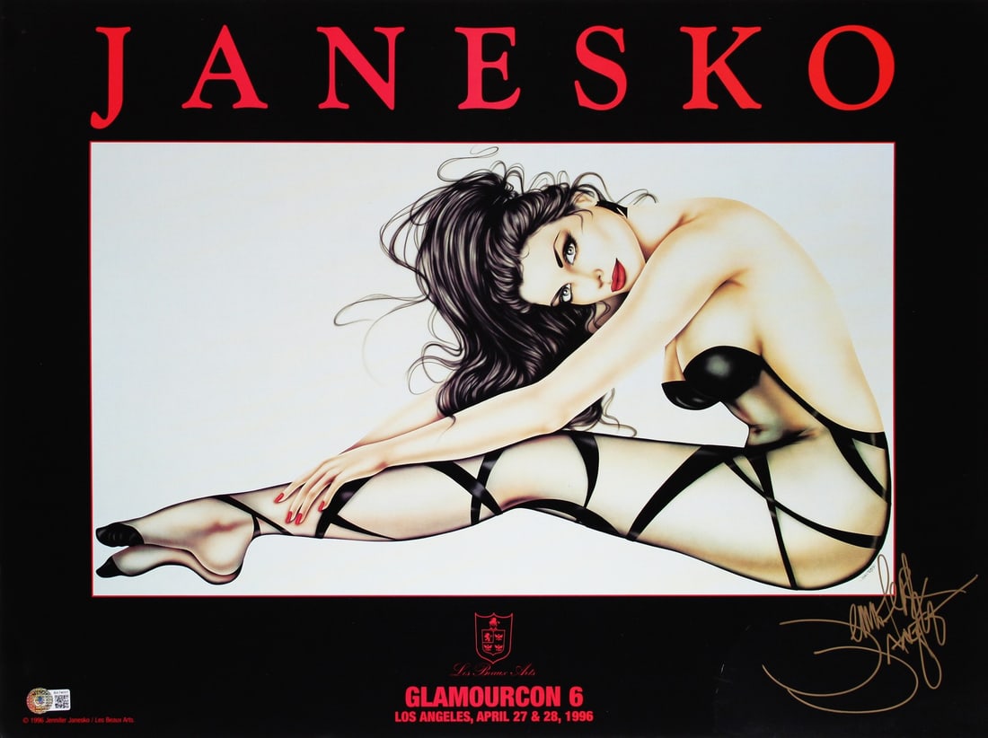 Jennifer Janesko Signed Glamourcon 6 Poster 18x24 BAS Authenticated: Jennifer Janesko Signed Glamourcon 6 Poster 18x24 BAS Authenticated This is an authentic autographed Glamourcon 6 poster, measuring 18x24 inches, personally signed by Jennifer Janesko. The item comes 