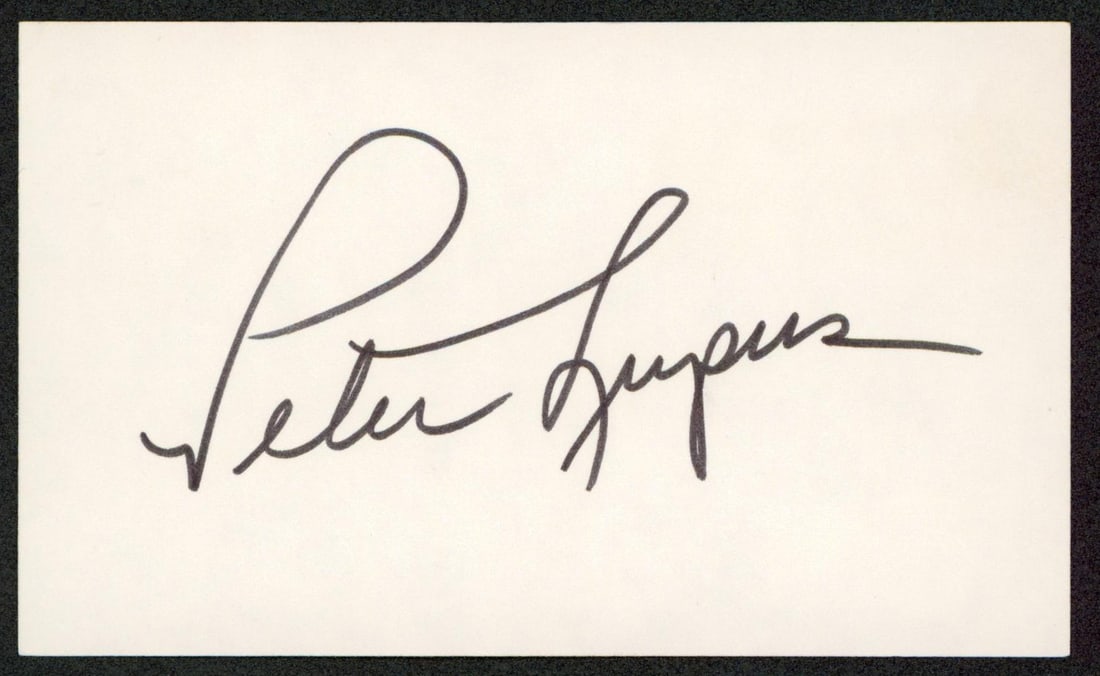 Beckett Authenticated Peter Lupus signed 3x5 index card Mission Impossible (1 of 2)