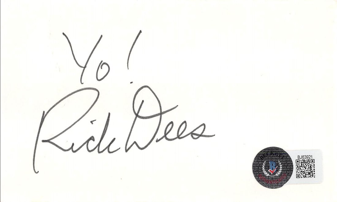 Rick Dees Signed La Bamba 3x5 Index Card with Yo! Inscription BAS Authenticated (1 of 3)