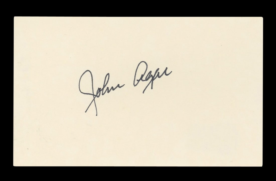 John Agar Miracle Mile Signed 3x5 Index Card Beckett Authenticated (1 of 5)