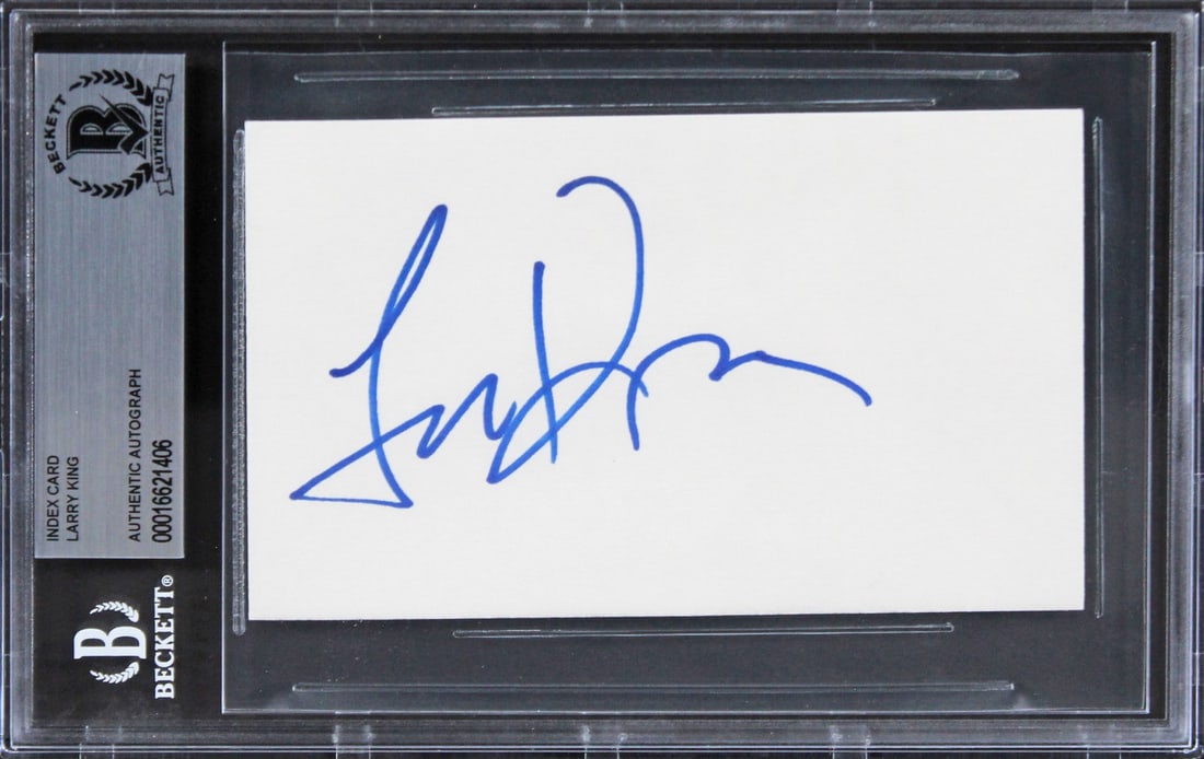 Larry King Signed Ghostbusters 3x5 Index Card Beckett Authenticated (1 of 2)