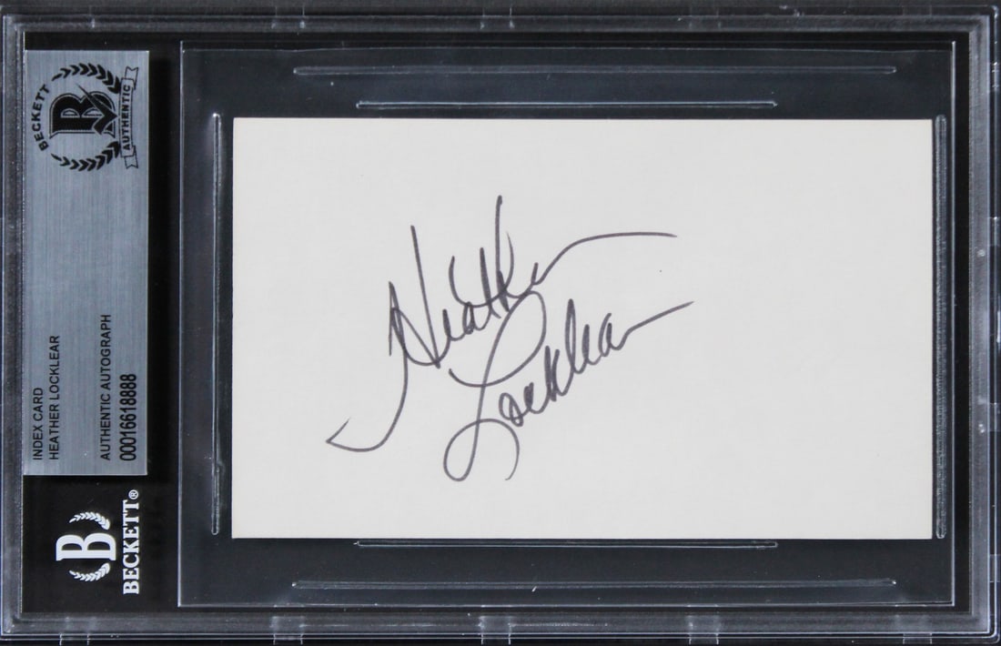 Heather Locklear Melrose Place Signed 3x5 Index Card Beckett Authenticated (1 of 2)
