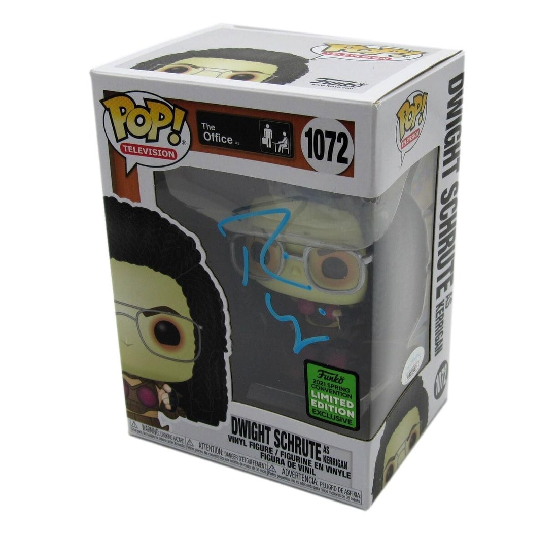 Rainn Wilson Autographed Funko Pop #1072 The Office JSA Certified: Rainn Wilson Autographed Funko Pop #1072 The Office JSA Certified This Rainn Wilson Autographed Funko Pop! #1072 Figurine from "The Office" is an exceptional collectible for fans of the series. The fi