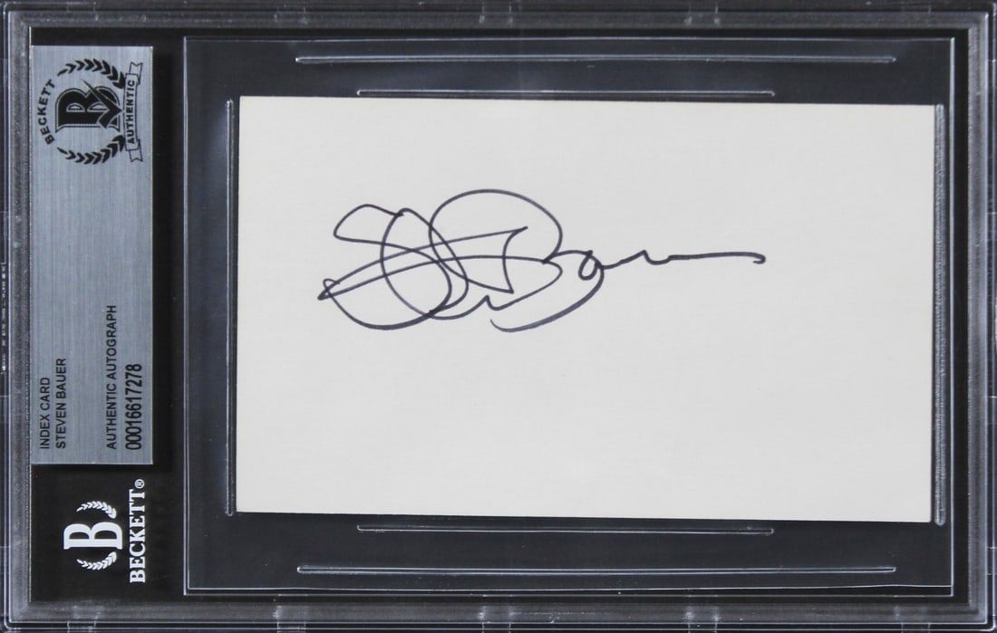 Steven Bauer Scarface Signed 3x5 Index Card Beckett Authenticated (1 of 2)