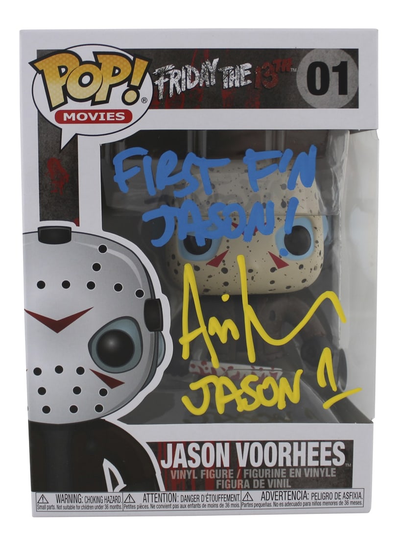 Funko Pop Vinyl Figure Signed by Ari Lehman with Beckett Authentication: Funko Pop Vinyl Figure Signed by Ari Lehman with Beckett Authentication This Funko Pop Vinyl Figure has been hand-signed by Ari Lehman, known for his role as the original Jason in Friday The 13th. The