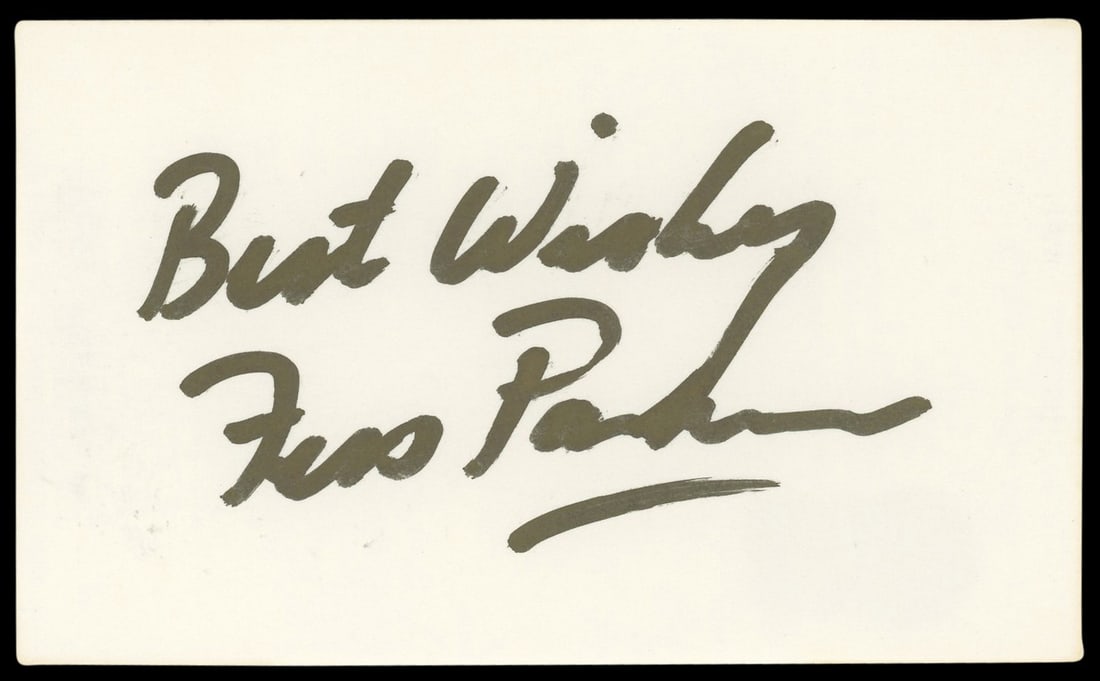 Fess Parker Daniel Boone Signed 3x5 Index Card BAS Authenticated (1 of 5)