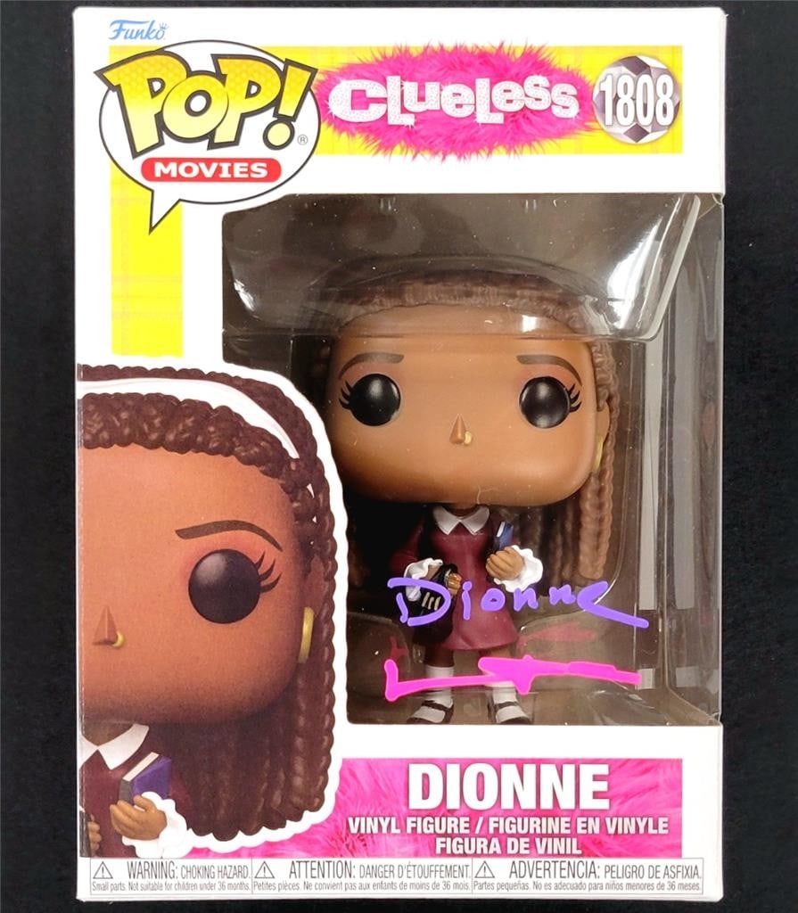 Beckett Authenticated Clueless Dionne Funko Pop Signed by Stacey Dash: Beckett Authenticated Clueless Dionne Funko Pop Signed by Stacey Dash This Funko Pop! figure of Dionne from the movie Clueless is signed by Stacey Dash. The autograph is authenticated by Beckett (BAS)