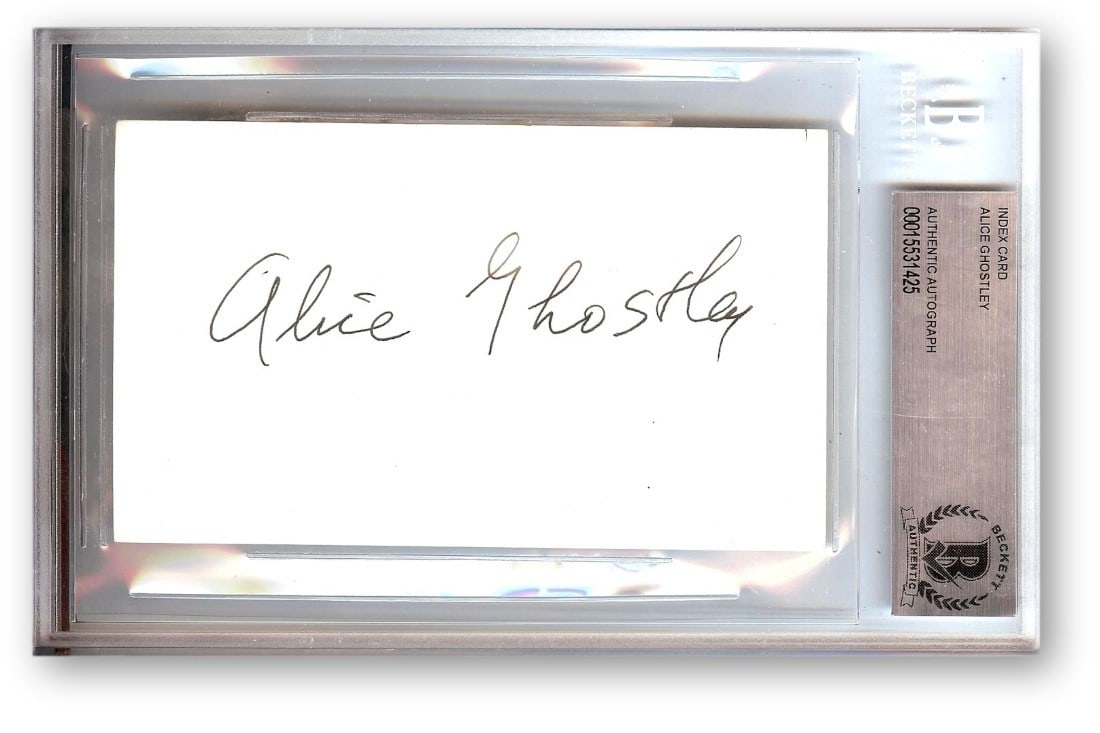 Alice Ghostley Beckett Authenticated Signed Index Card Bewitched Designing Women (1 of 1)