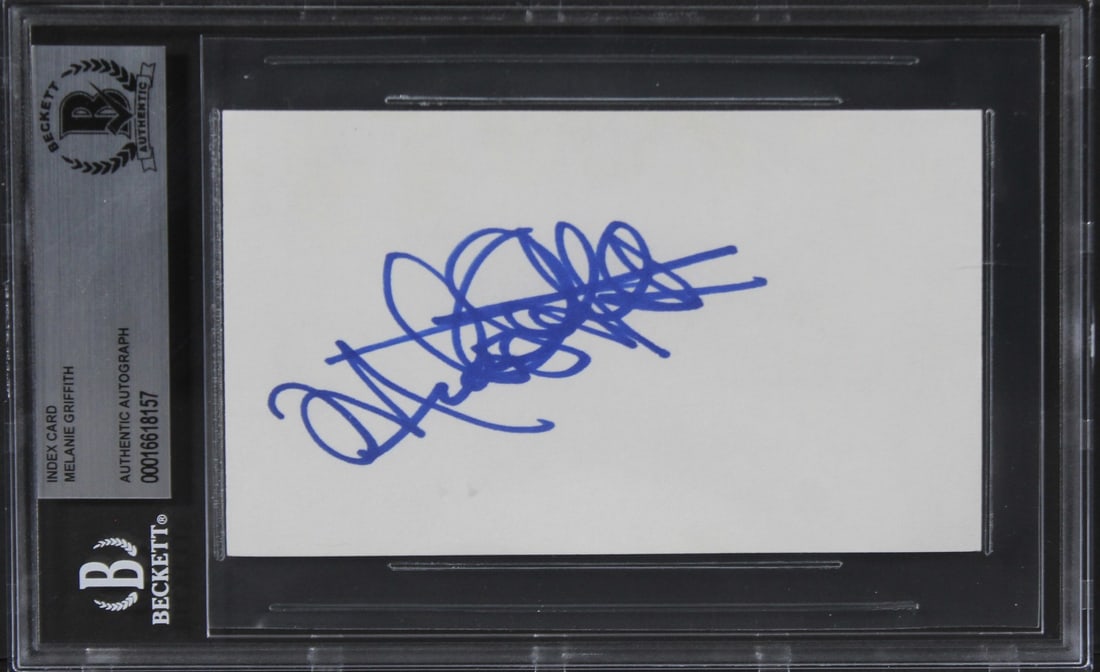 Melanie Griffith Signed 3x5 Index Card Working Girl Beckett Authenticated (1 of 2)