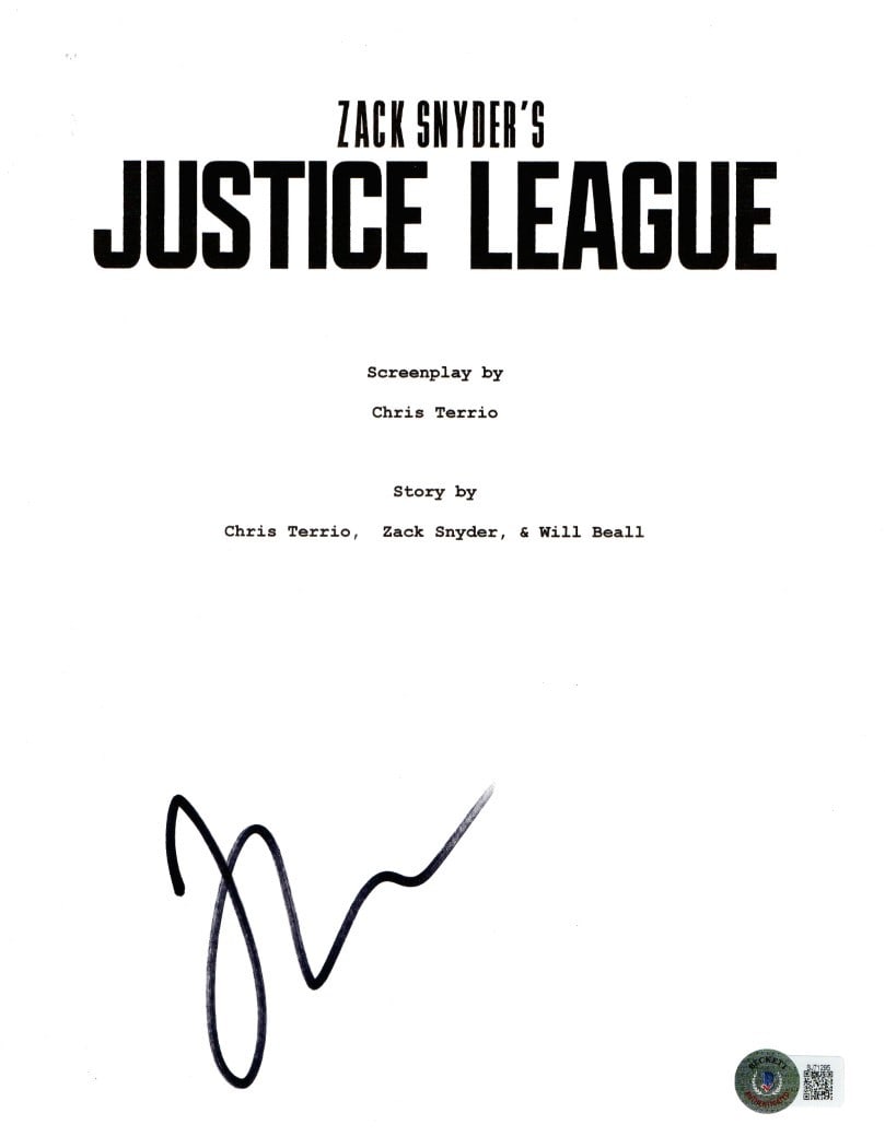 Justice League Script Cover Print Signed by Zack Snyder Beckett Authenticated (1 of 2)