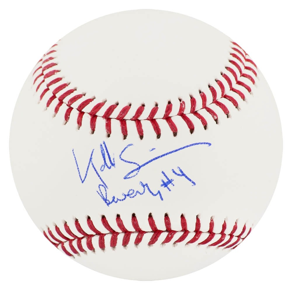 Kelli Simpkins Signed MLB Baseball A League of Their Own Beverly #4 COA: Kelli Simpkins Signed MLB Baseball A League of Their Own Beverly #4 COA This is an original Rawlings official MLB baseball signed by Kelli Simpkins, featuring the inscription 'Beverly #4'. Kelli Simpk