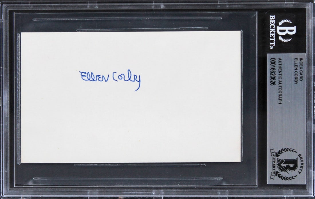 Ellen Corby The Waltons Signed 3x5 Index Card Beckett Authenticated (1 of 2)