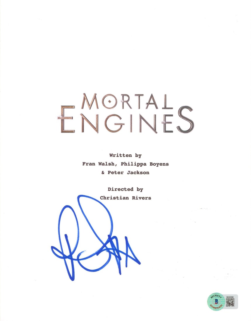 Beckett authenticated Robert Sheehan signed Mortal Engines script cover (1 of 3)
