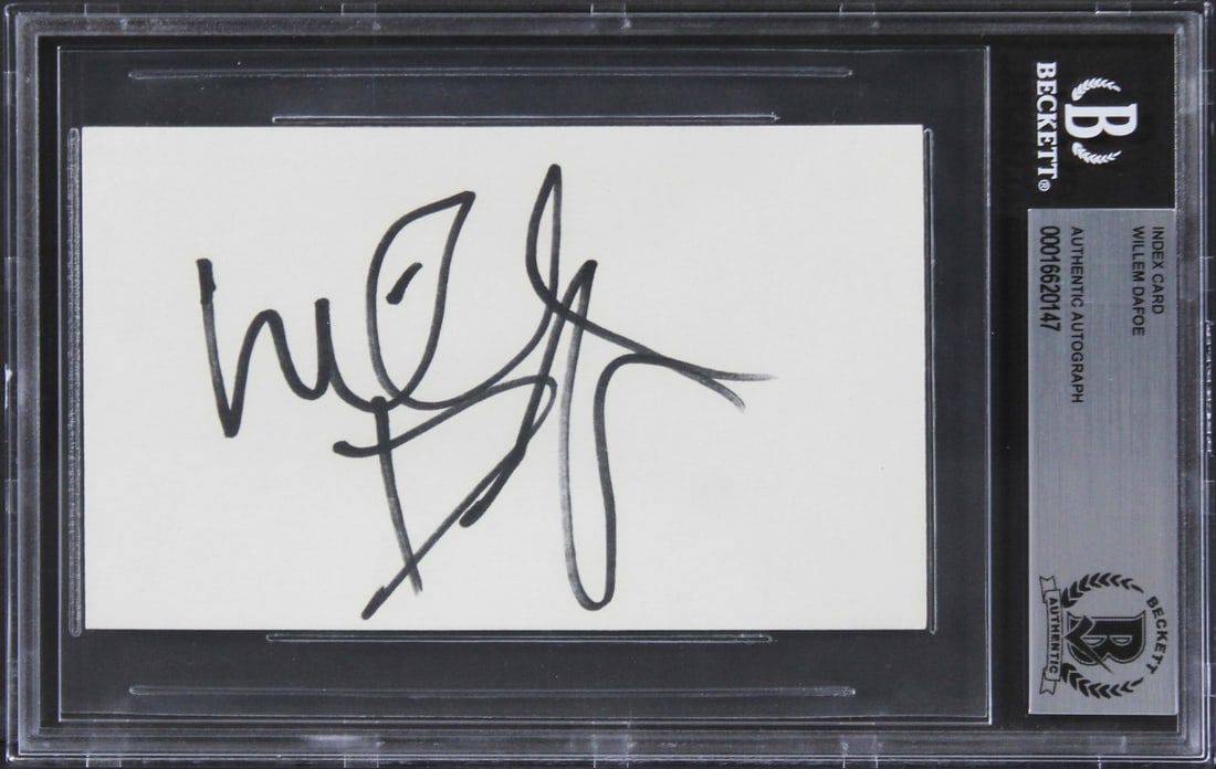 Willem Dafoe Signed 3x5 Index Card Beckett Authenticated Slabbed Spider-Man (1 of 5)