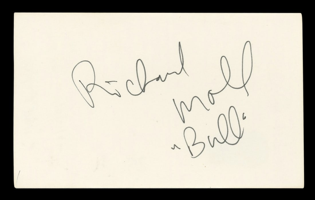 Richard Moll Night Court Authentic Signed 3x5 Index Card BAS #BL96557 (1 of 5)