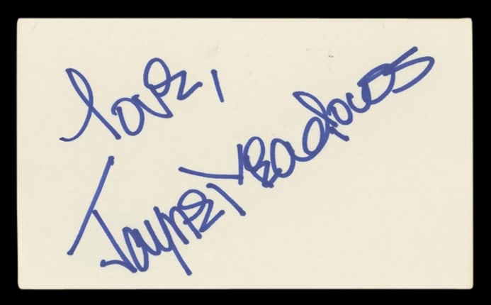 Jayne Meadows Autographed 3x5 Index Card With Love Inscription Beckett Authenticated (1 of 2)