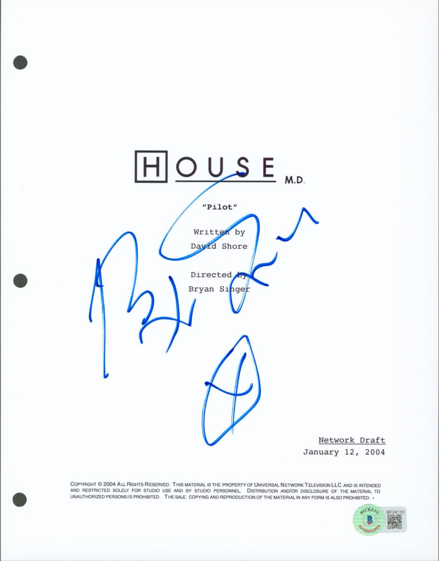 Bryan Singer Signed House Script Cover with Beckett COA (1 of 3)
