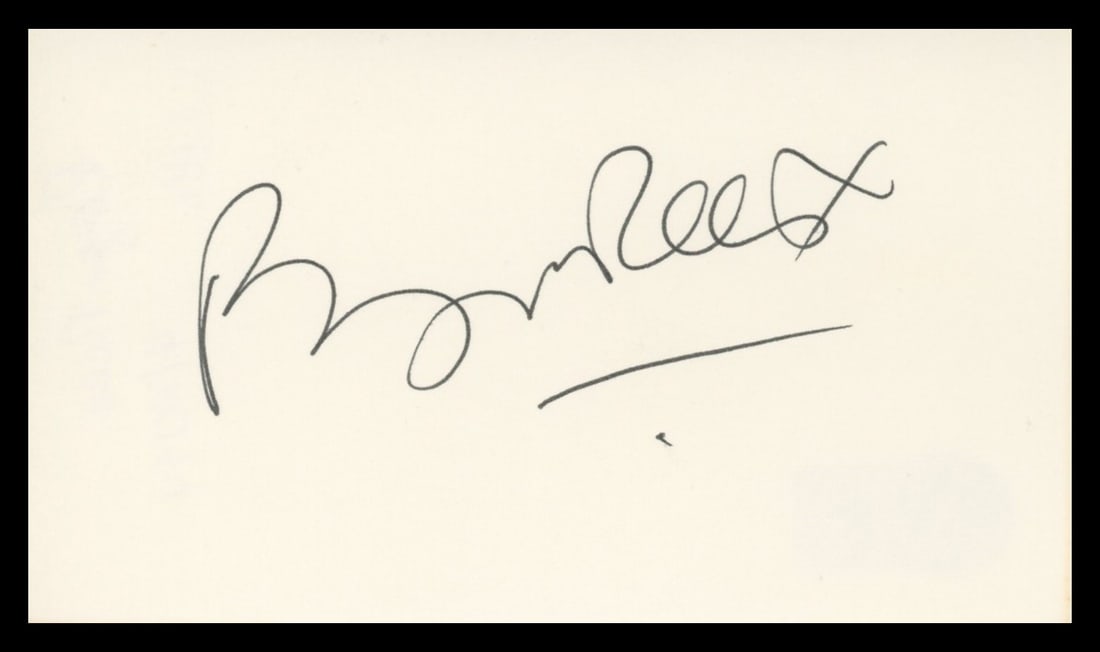Roger Rees Signed Index Card with Beckett Authentication from Cheers (1 of 2)