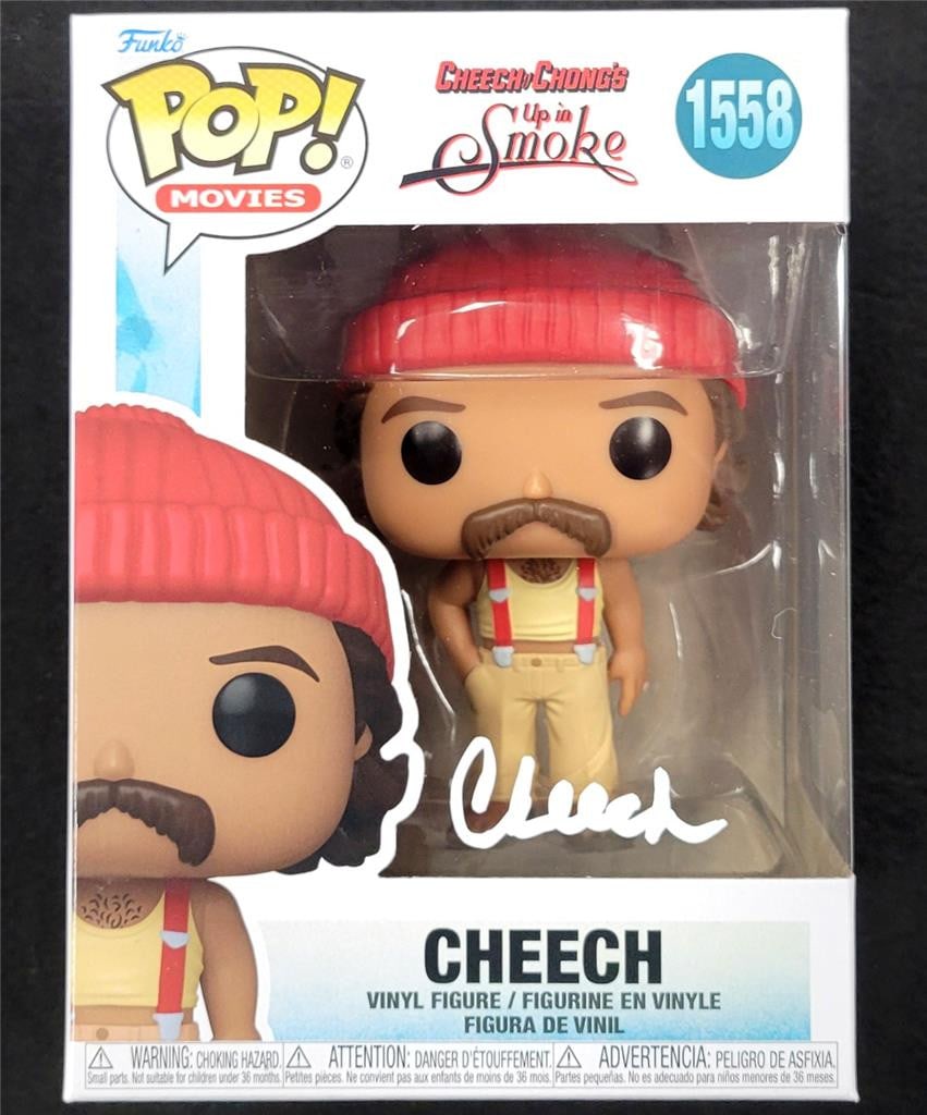 Cheech Marin Autographed Funko Pop Cheech & Chong Up in Smoke Beckett Authenticated: Cheech Marin Autographed Funko Pop Cheech & Chong Up in Smoke Beckett Authenticated This Funko Pop! collectible features the beloved character from the classic film "Cheech & Chong: Up in Smoke" and i