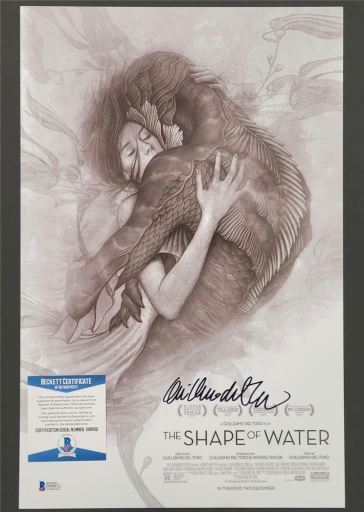 The Shape of Water 11x17 Poster Signed by Guillermo Del Toro with Beckett COA: The Shape of Water 11x17 Poster Signed by Guillermo Del Toro with Beckett COA This is an original 11x17 movie poster photograph for 'The Shape of Water' signed by Guillermo Del Toro. The autograph is 