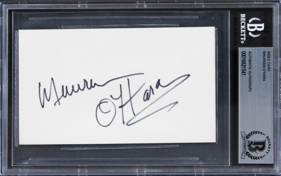 Maureen O'Hara Signed The Quiet Man 3x5 Index Card Beckett Authenticated (1 of 2)