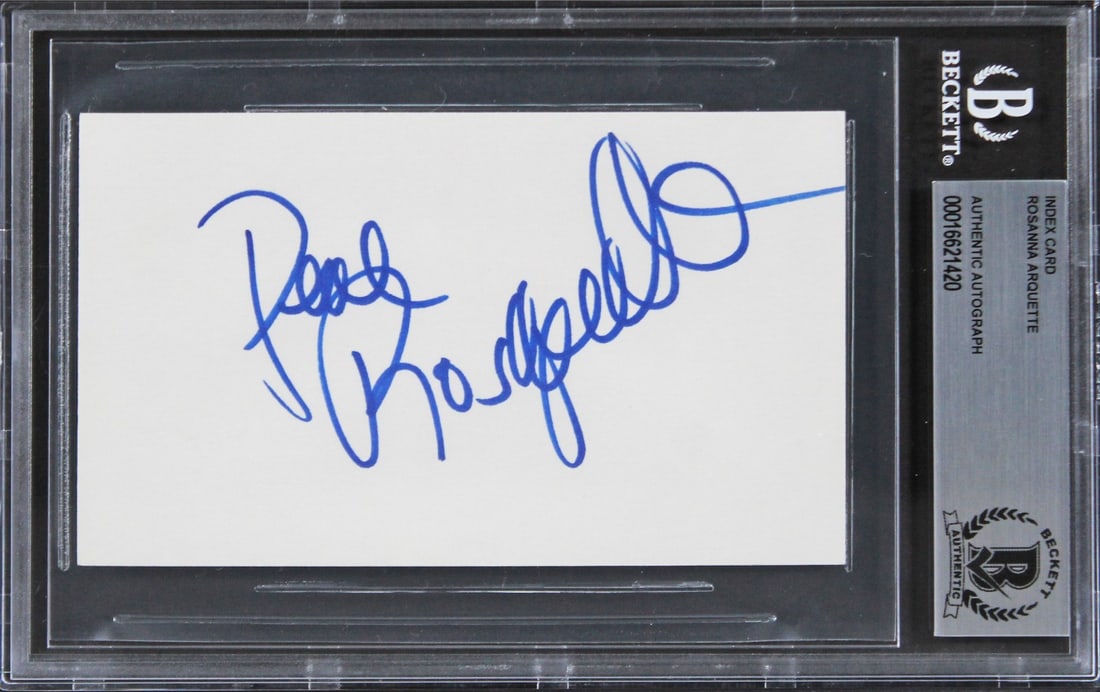 Rosanna Arquette Signed 3x5 Index Card Beckett Authenticated Pulp Fiction Slab (1 of 2)