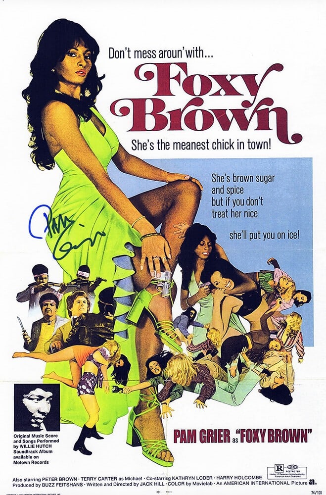 Pam Grier Signed Foxy Brown 11x17 Movie Poster with COA: Pam Grier Signed Foxy Brown 11x17 Movie Poster with COA This is an original 11x17 movie poster featuring Pam Grier's signature from the iconic film "Foxy Brown." The poster is authenticated with a tam