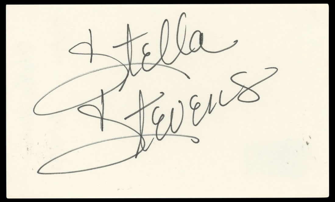 Stella Stevens Signed 3x5 Index Card Authentic BAS Certified (1 of 2)