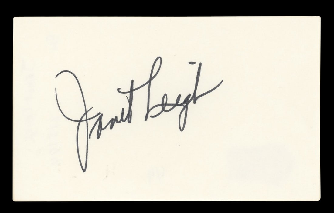 Janet Leigh Signed 3x5 Card Beckett Authenticated Psycho Autograph (1 of 5)