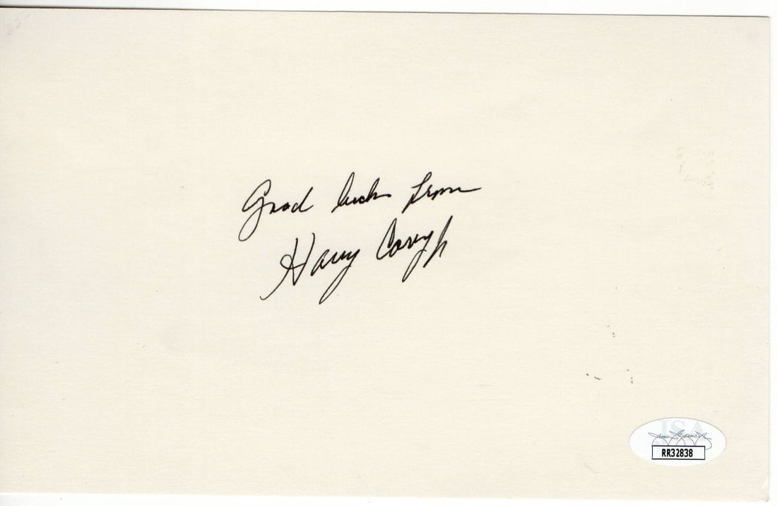 Autographed 5x8 Index Card Harry Carey Jr JSA Authenticated Western Star (1 of 2)