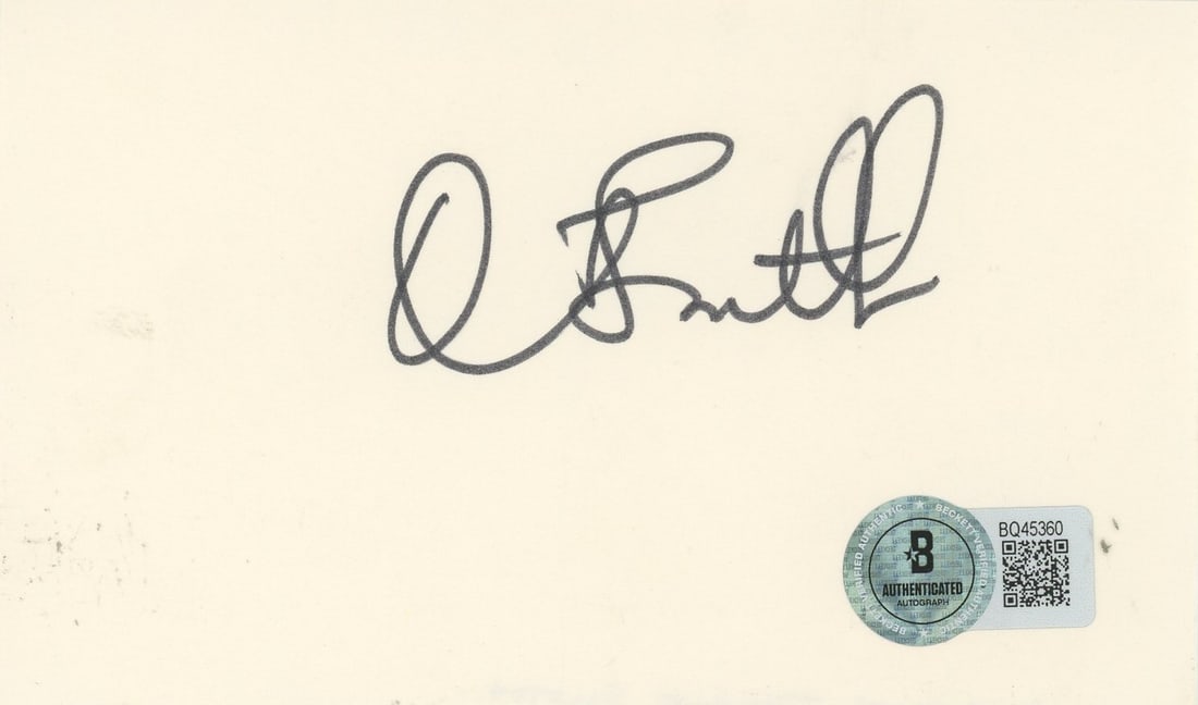 Courtney Thorne Smith Signed Index Card Melrose Place BAS Authenticated (1 of 2)