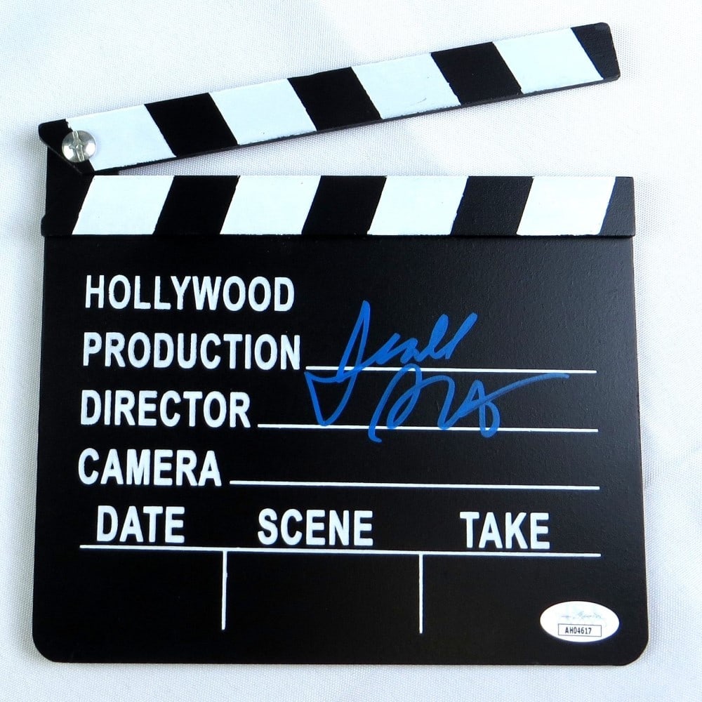 Judd Apatow Signed Mini Movie Clapper JSA Authenticated: Judd Apatow Signed Mini Movie Clapper JSA Authenticated This is a mini movie clapper autographed by renowned writer and director Judd Apatow. The signature is authenticated by James Spence Authenticat