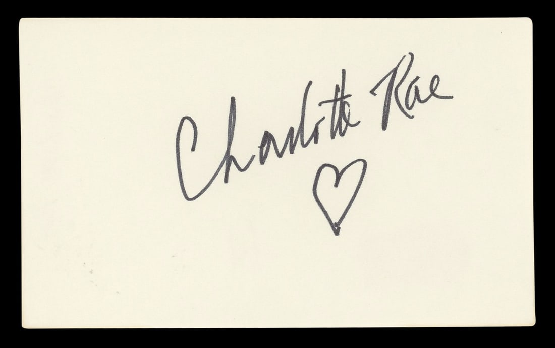 Charlotte Rae Signed Index Card The Facts of Life BAS Authenticated (1 of 5)