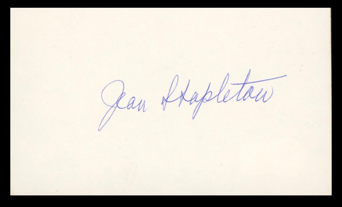 Jean Stapleton Signed 3x5 Index Card Beckett Authenticated All In The Family (1 of 2)