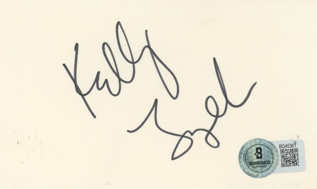 Authentic Kelly Lynch Signed 3x5 Index Card Road House BAS (1 of 2)