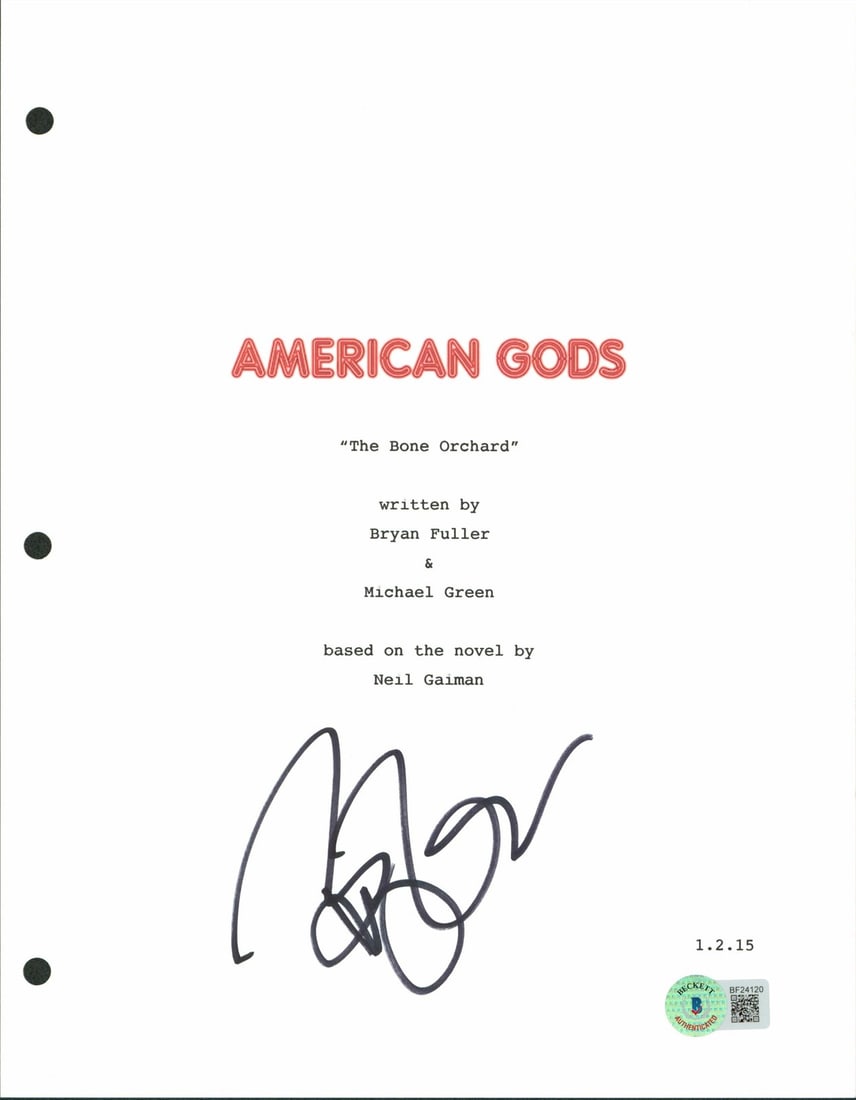Bryan Fuller Signed American Gods Script Cover 8.5x11 Beckett COA (1 of 3)