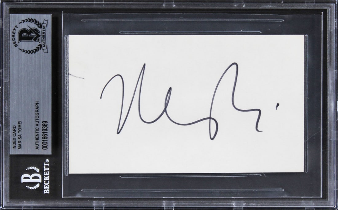Beckett Slabbed Marisa Tomei Signed My Cousin Vinny Index Card (1 of 2)