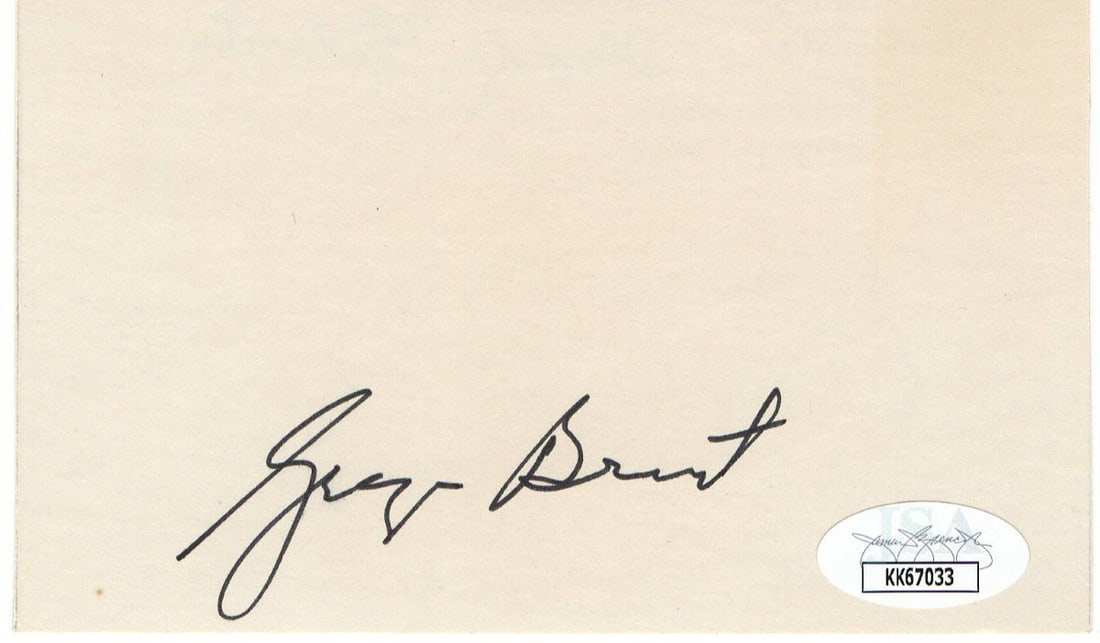 Index Card Featuring George Brent Signature Authenticated by JSA (1 of 2)