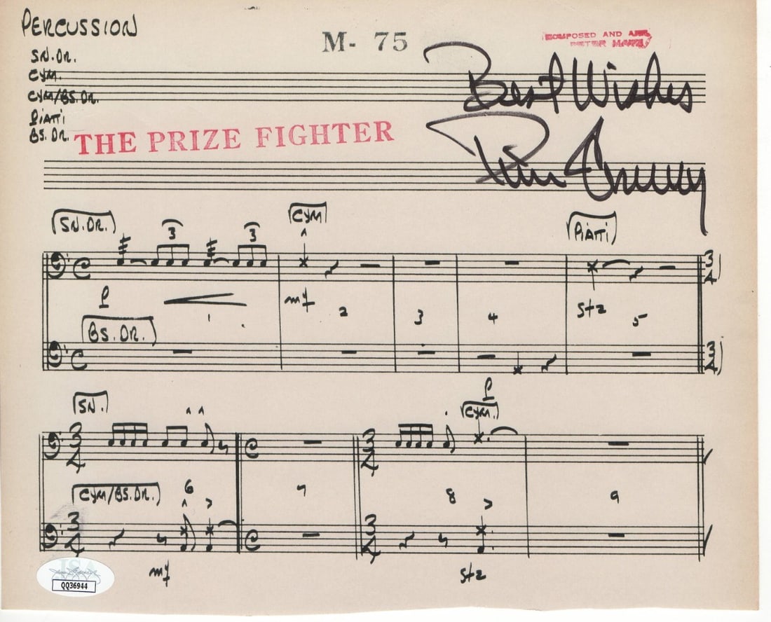 Tim Conway Authentic Signed The Prize Fighter Sheet JSA Certified (1 of 2)