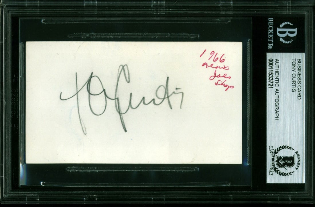 Tony Curtis Signed Business Card Beckett Authenticated Some Like It Hot (1 of 5)