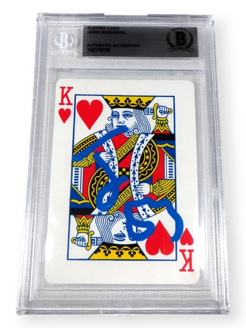 King of Hearts Card Signed by Jesse Eisenberg Beckett Authenticated Now You See Me (1 of 2)