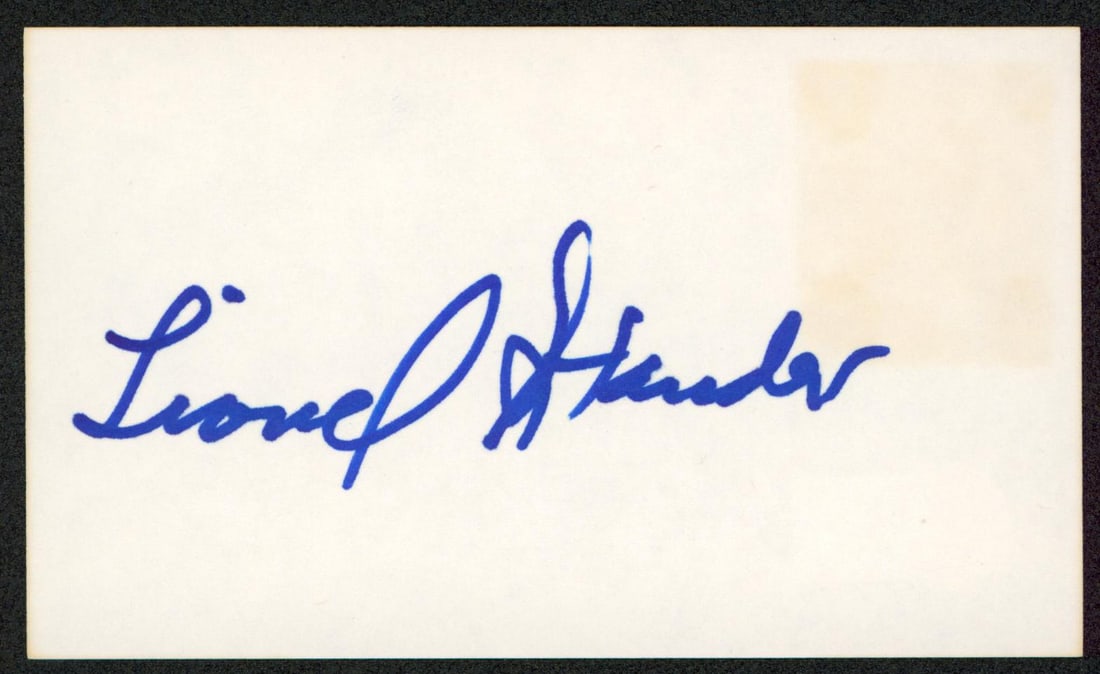 Lionel Stander signed 3x5 index card BAS authenticated Hart to Hart (1 of 2)