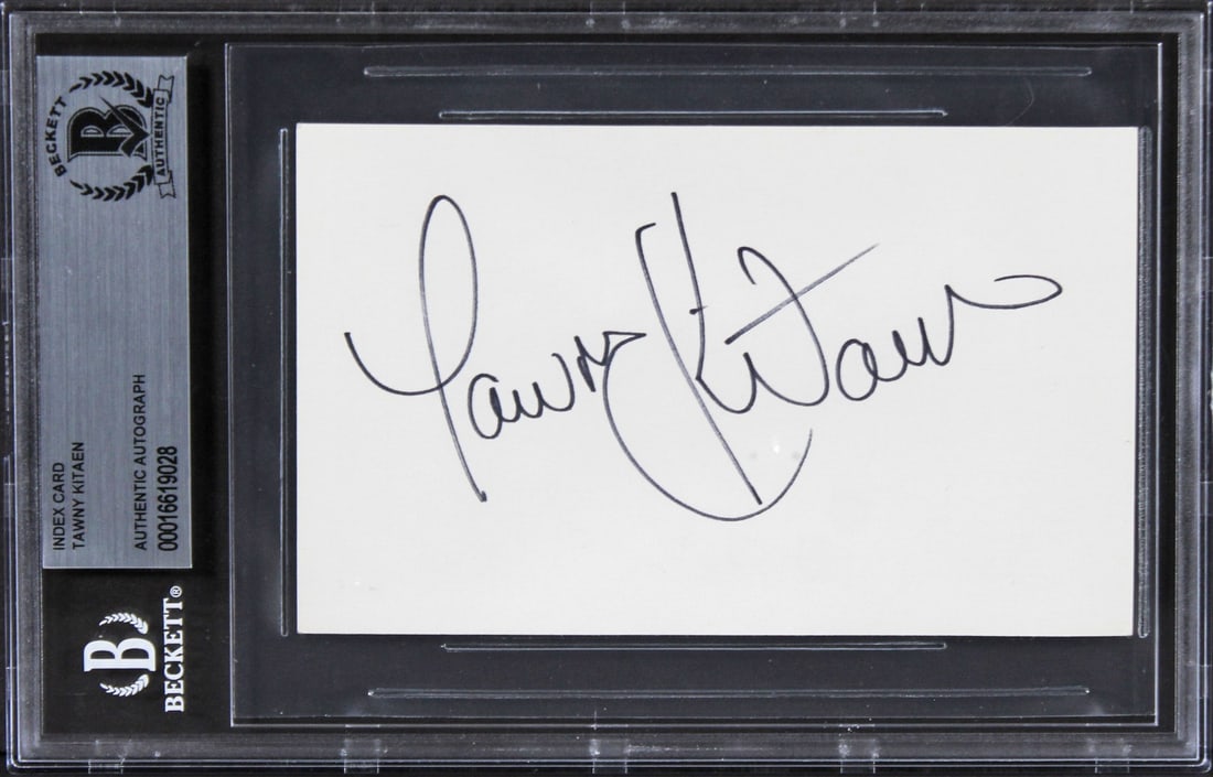 Tawny Kitaen Signed 3x5 Index Card Beckett Authenticated Slab California Girls (1 of 2)